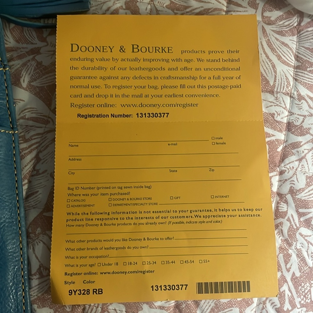 Dooney & Bourke Blue Crossbody Bag Gold Hardware Multiple Compartment Adjust NEW - Picture 9 of 9